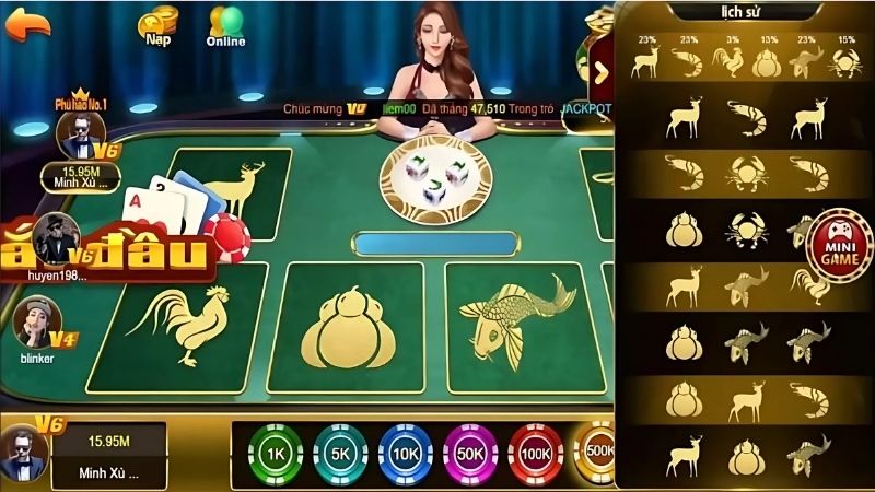 Bầu cua 8 tỷ lệ trả thưởng Bầu Cua